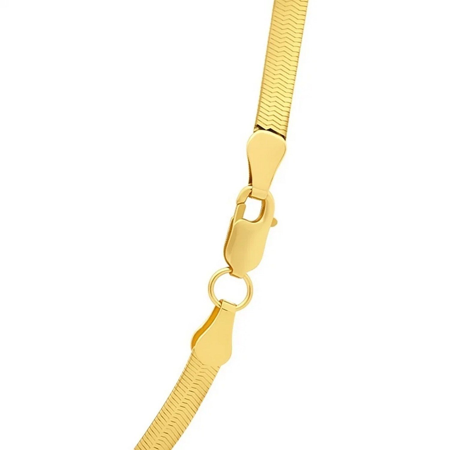Sterling Silver Yellow Gold Plated Imperial Herringbone Chain (4.20 mm) - Image 4