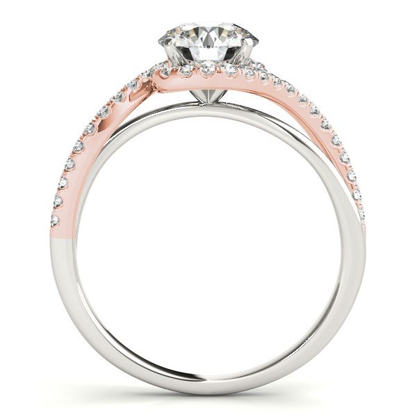 14k White And Rose Gold Bypass Band Diamond Engagement Ring (1 1/8 cttw) - Image 2