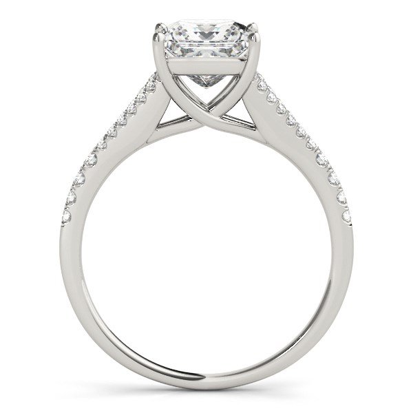 14k White Gold Princess Cut Split Shank Diamond Engagement Ring (1 1/8 cttw) - Image 2