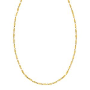 14K Yellow Gold Flat Pebble Link Necklace (2.50 mm)