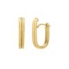 Double Oval Tube Hoop Earrings in 14K Yellow Gold