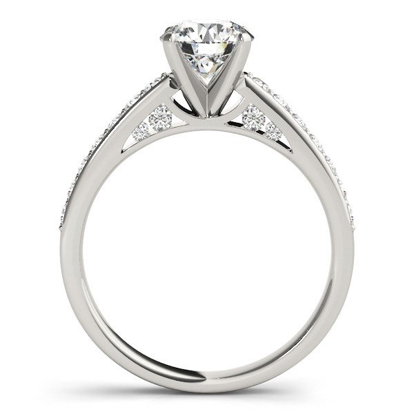 14k White Gold Single Row Prong Set Diamond Engagement Ring (1 3/8 cttw) - Image 2