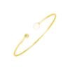 14k Yellow Gold Cuff Bangle with Pearl and Diamond (3.00 mm)