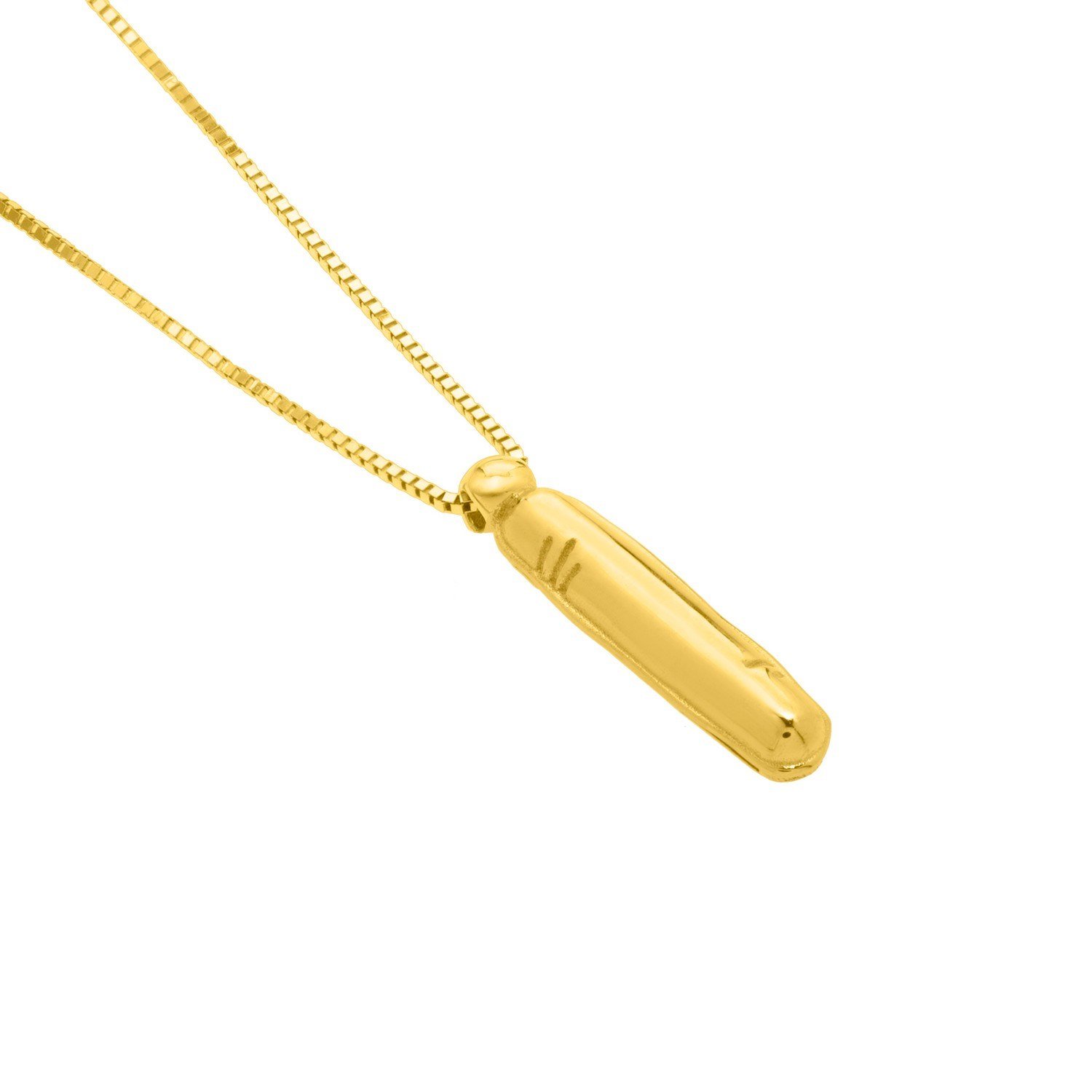 14K Yellow Gold Helium Initial I Pendant - Image 3