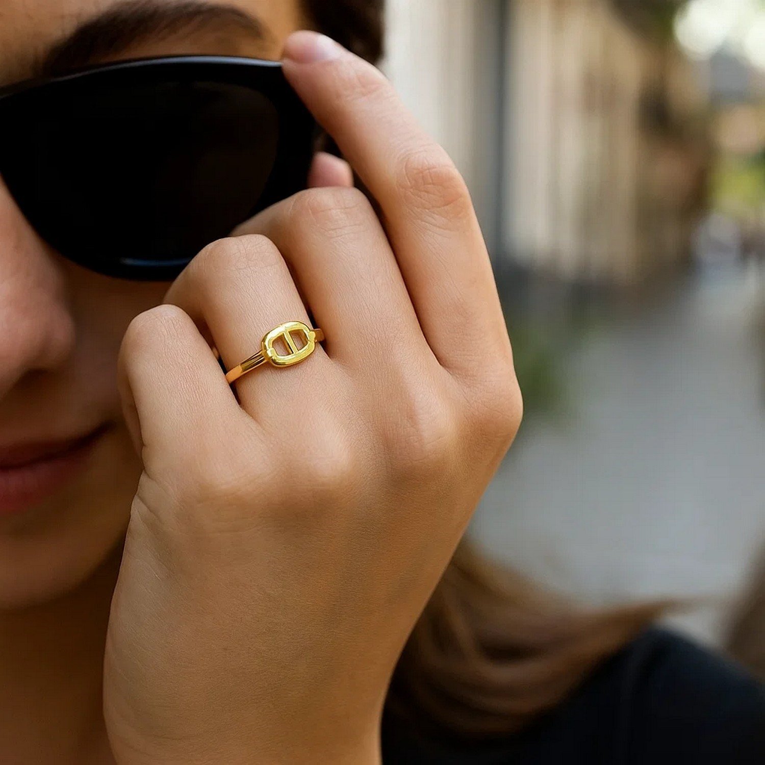 Mariner Link Style Ring in 14K Yellow Gold - Image 4