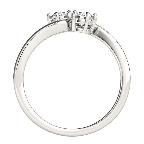 Solitaire Two Stone Diamond Ring in 14k White Gold (1/2 cttw) - Image 2