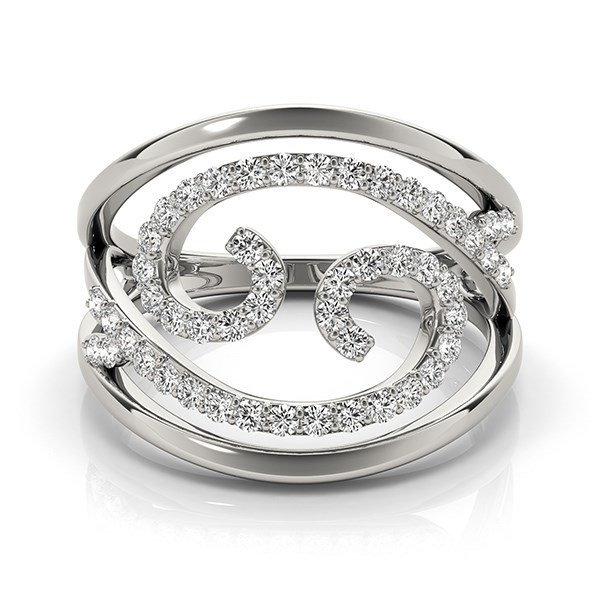 Swirl Design Diamond Ring in 14k White Gold (1/2 cttw) - Image 2