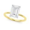 5 Carat Emerald Lab Grown IGI G/VS1 Diamond Solitaire Ring in 10K Yellow Gold