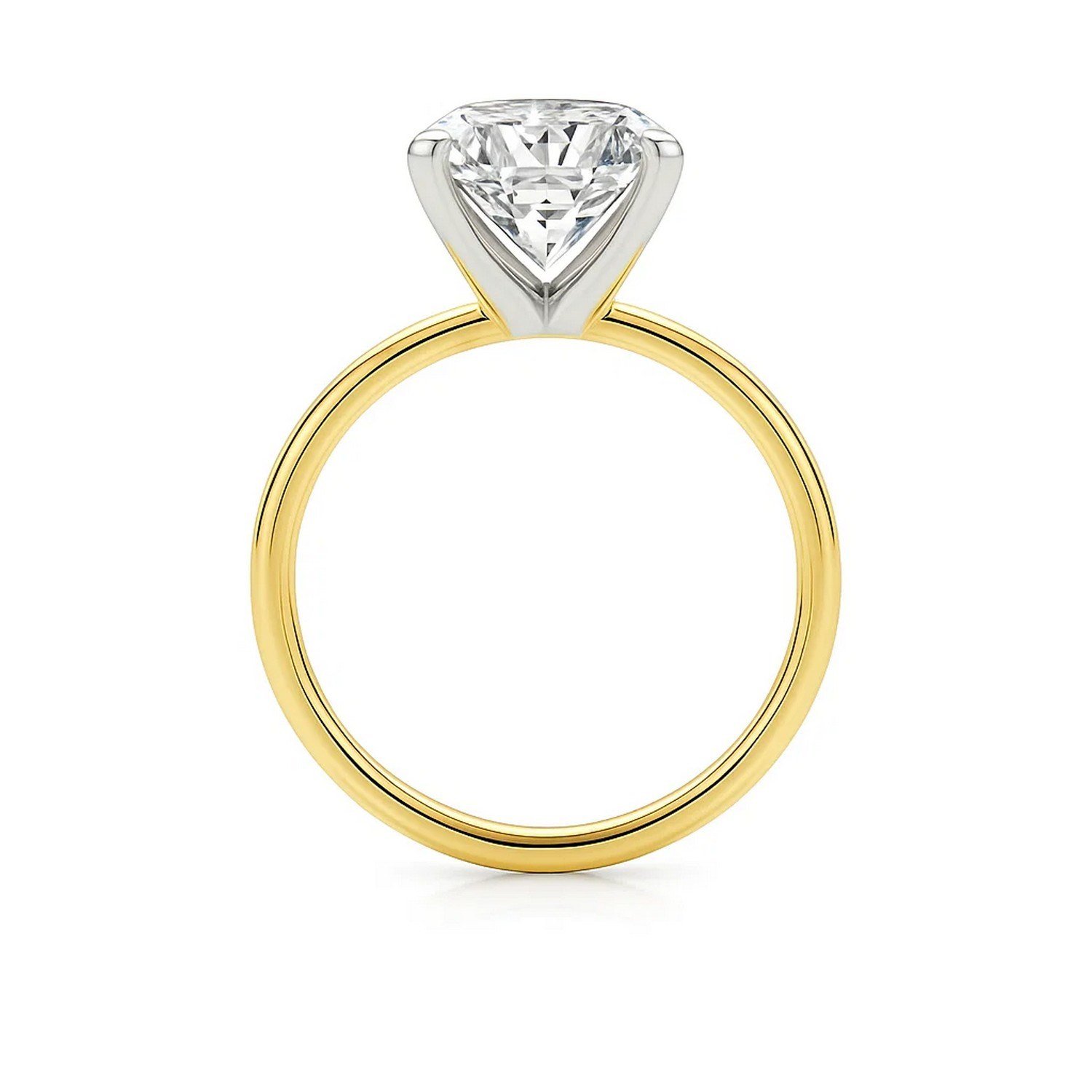 5 Carat Emerald Lab Grown IGI G/VS1 Diamond Solitaire Ring in 10K Yellow Gold - Image 4