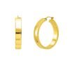 Large Tube Shaped Hoop Earrings in 14K Yellow Gold