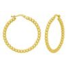 14K Yellow Gold Polished Large Bead Hoop Earrings