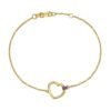Amethyst Baguette Heart Bracelet in 14K Yellow Gold
