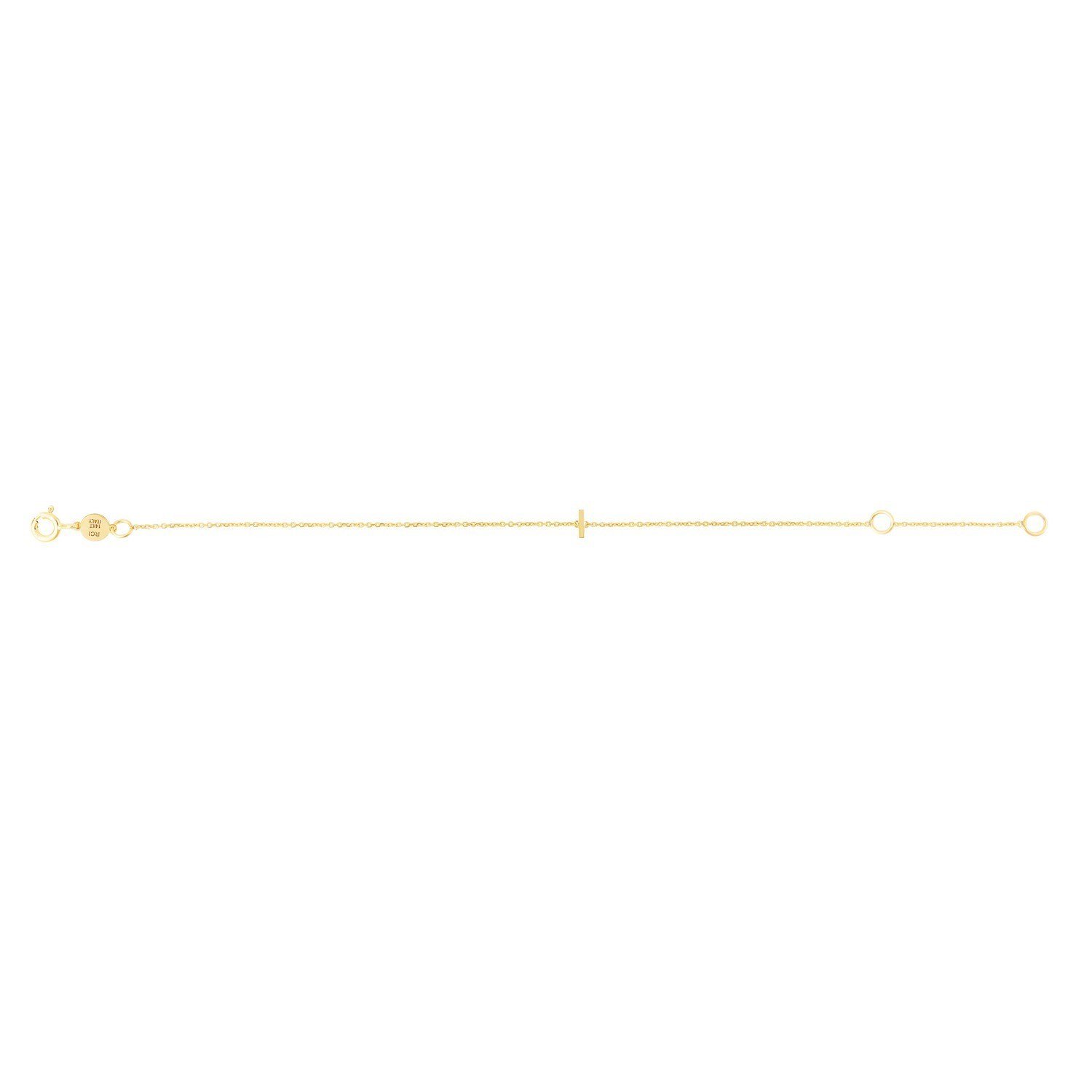 14K Yellow Gold Mini Initial I Bracelet - Image 2