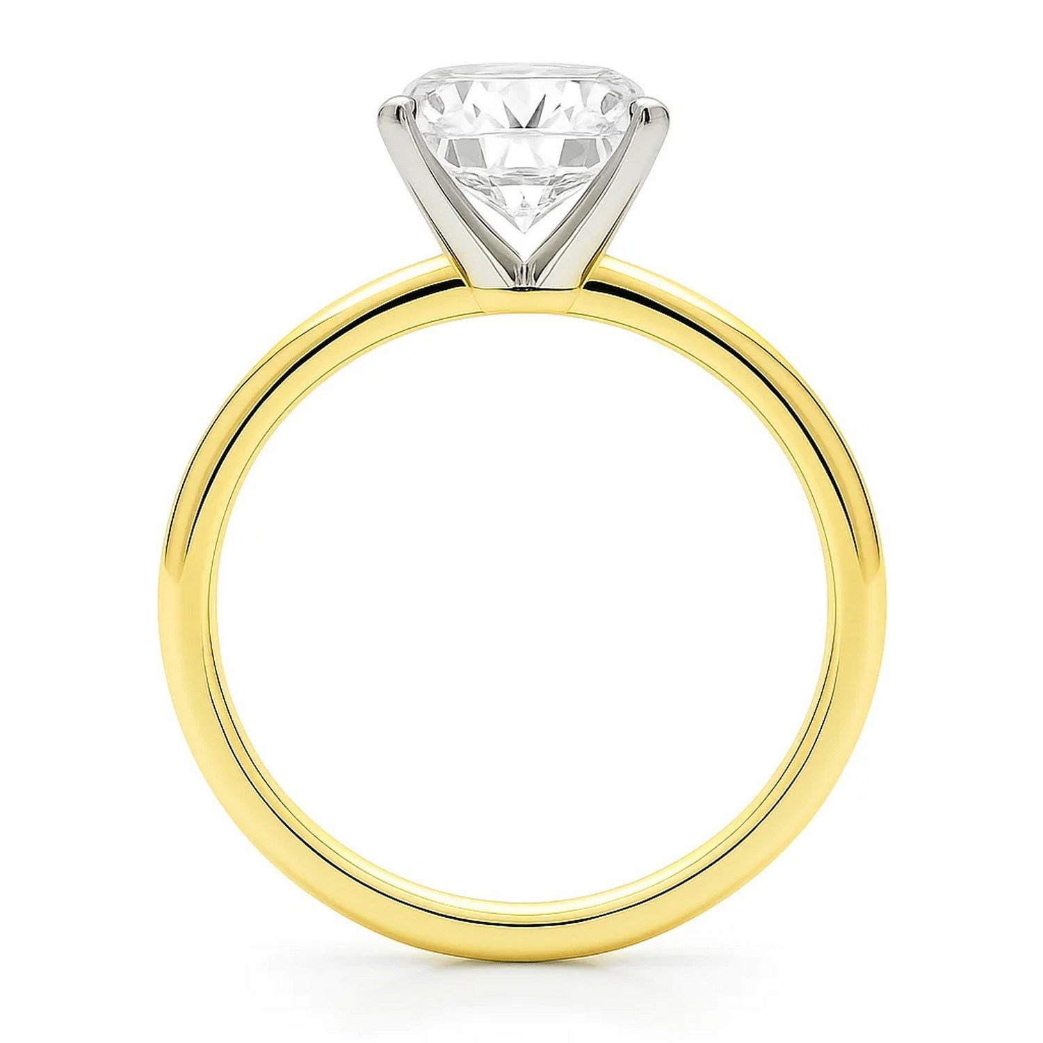 5 Carat Radiant Lab Grown IGI G/VS1 Diamond Solitaire Ring in 10K Yellow Gold - Image 4