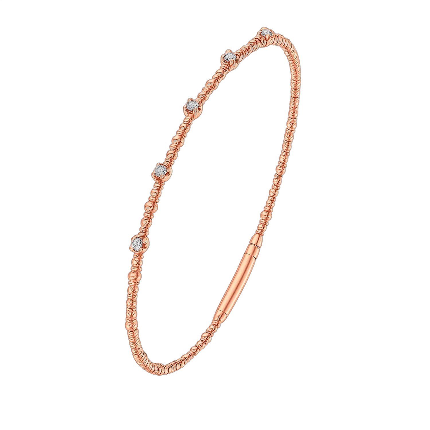 Classic 14K Rose Gold Beaded Bracelet - Image 2