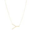 14K Yellow Gold Yours Truly Large Initial Y Necklace
