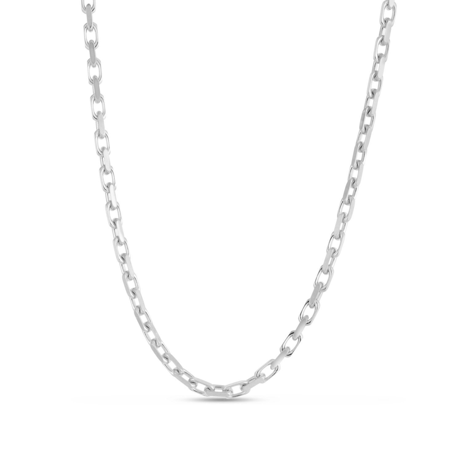 Sterling Silver Rhodium Plated French Cable Chain (3.40 mm) - Image 2