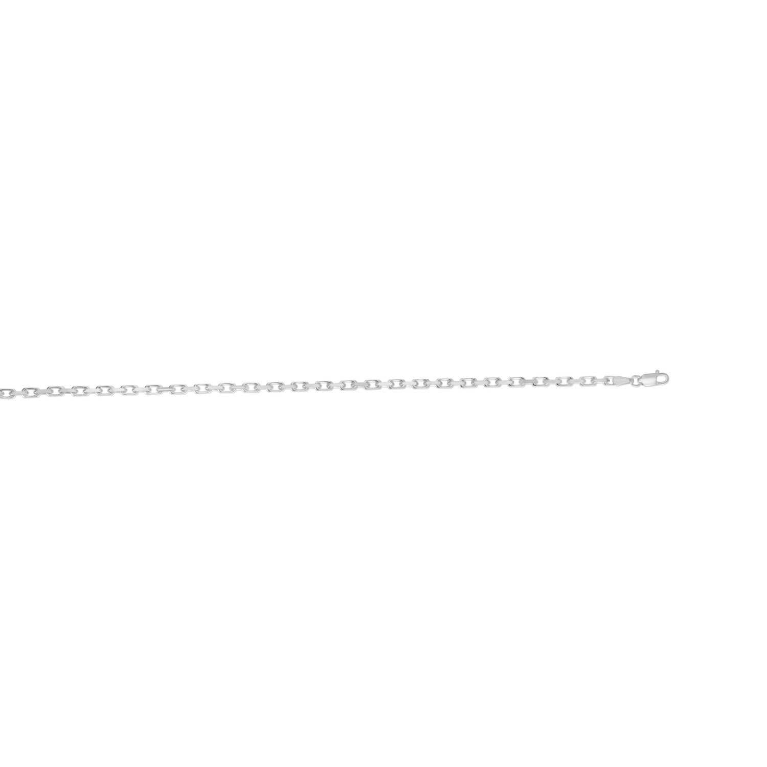 Sterling Silver Rhodium Plated French Cable Chain (3.40 mm) - Image 3