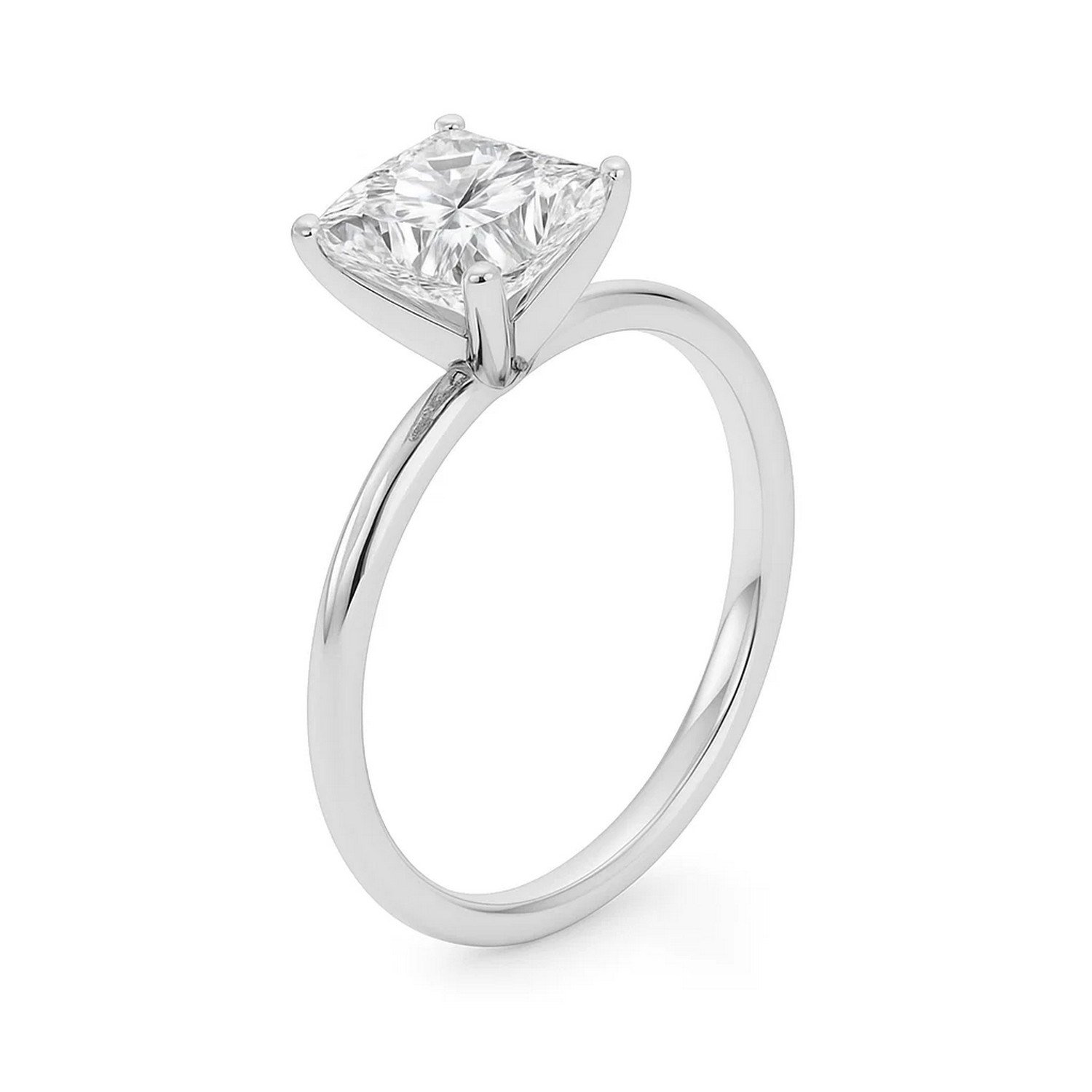 3 Carat Princess Lab Grown IGI G/VS1 Diamond Solitaire Ring in 10K White Gold - Image 2