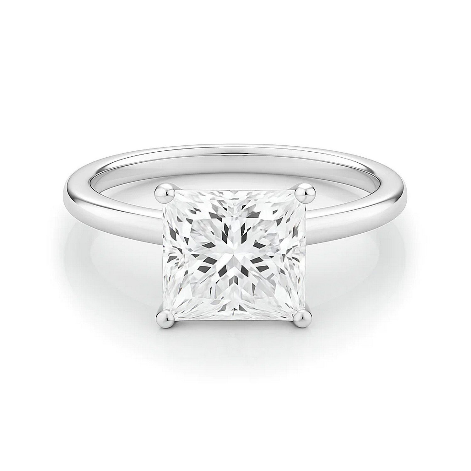 3 Carat Princess Lab Grown IGI G/VS1 Diamond Solitaire Ring in 10K White Gold - Image 3