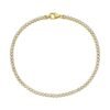 14K Two Tone Gold Diamon Oro Tennis Bracelet (2.40 mm)