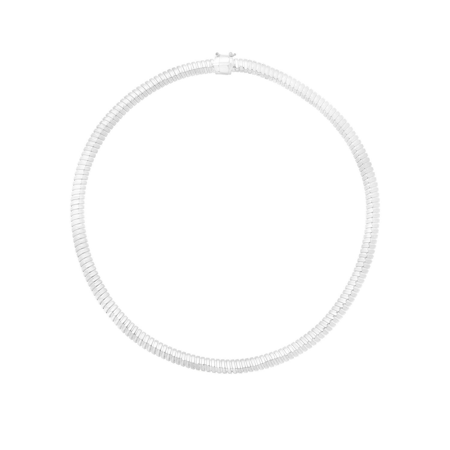 Sterling Silver Rhodium Plated Tubogas Fancy Necklace - Image 2