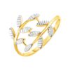 14k Two Tone Gold Crossover Ring with Textured Leaves (1.50 mm)