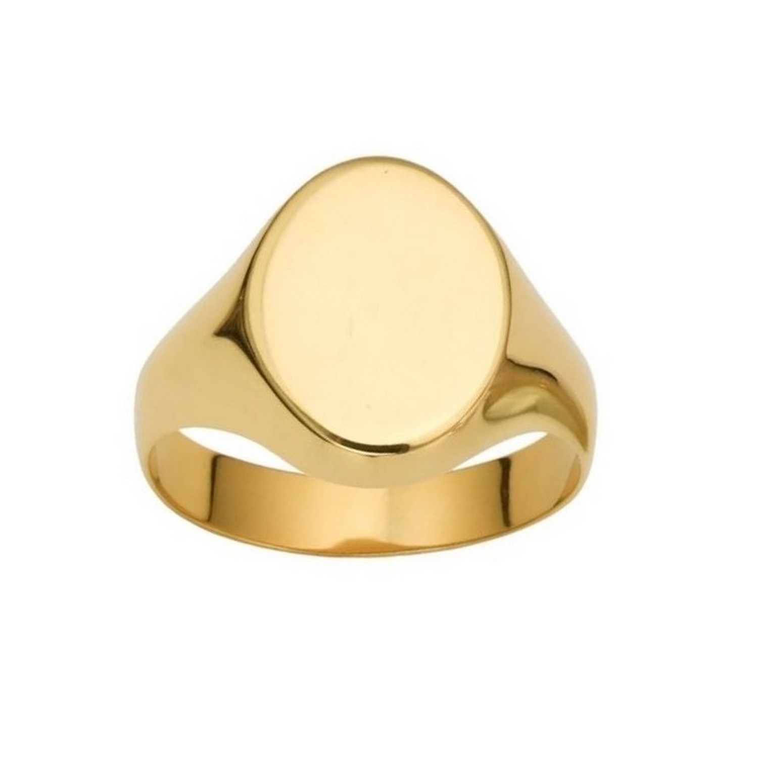 14K Yellow Gold Oval Signet Ring — additional view