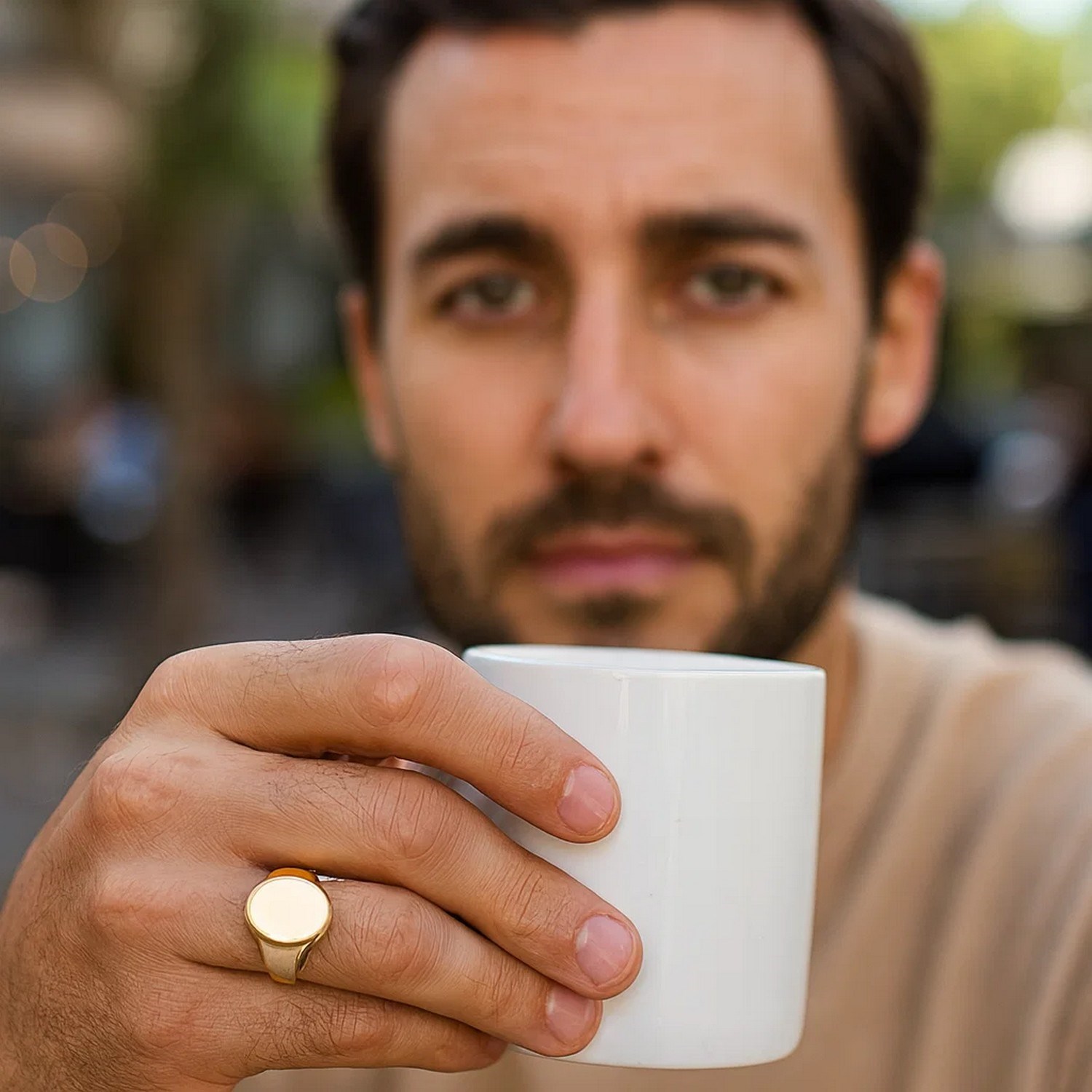 14K Yellow Gold Oval Signet Ring — additional view