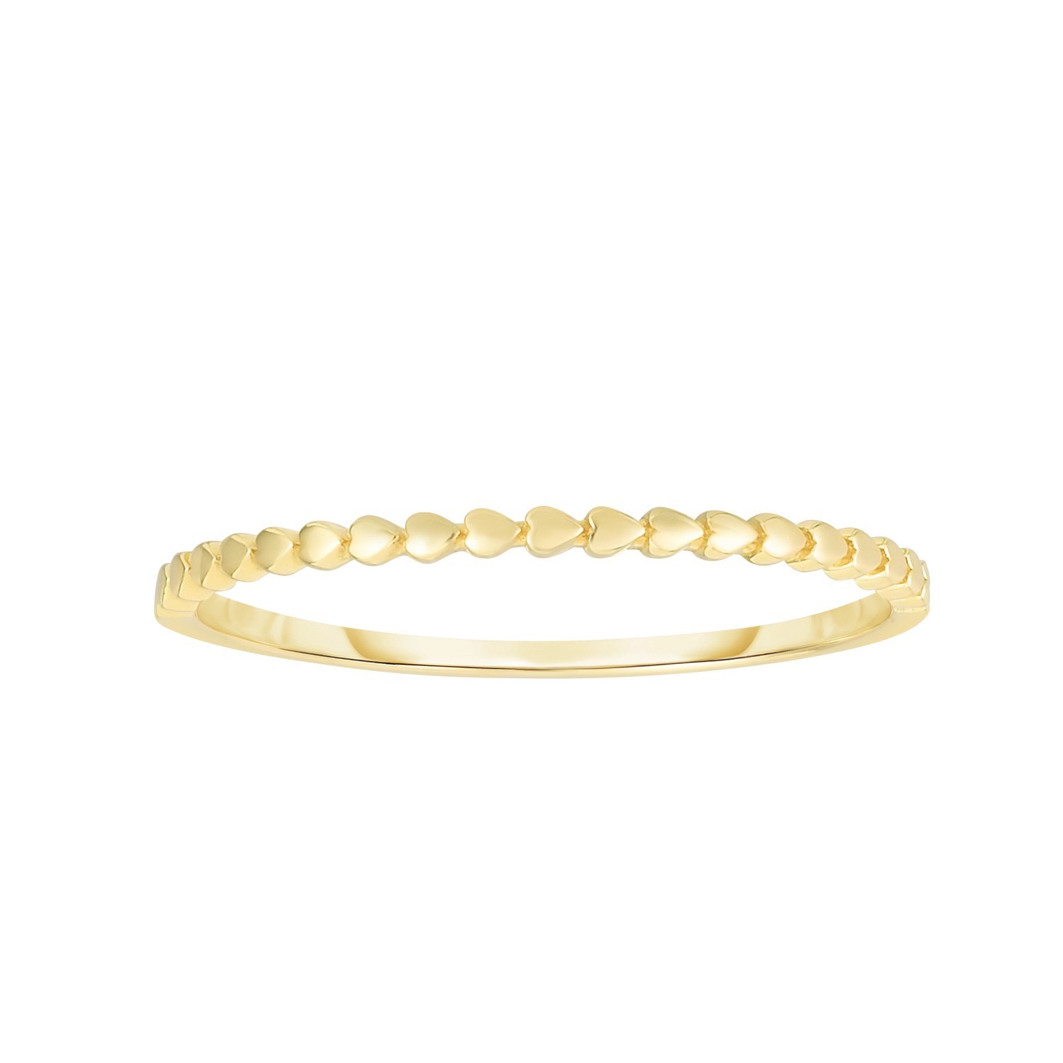 14K Yellow Gold Hearts Stackable Ring — additional view