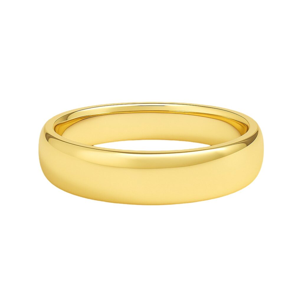14k Yellow Gold Comfort Fit Wedding Band (5.00 mm) — additional view