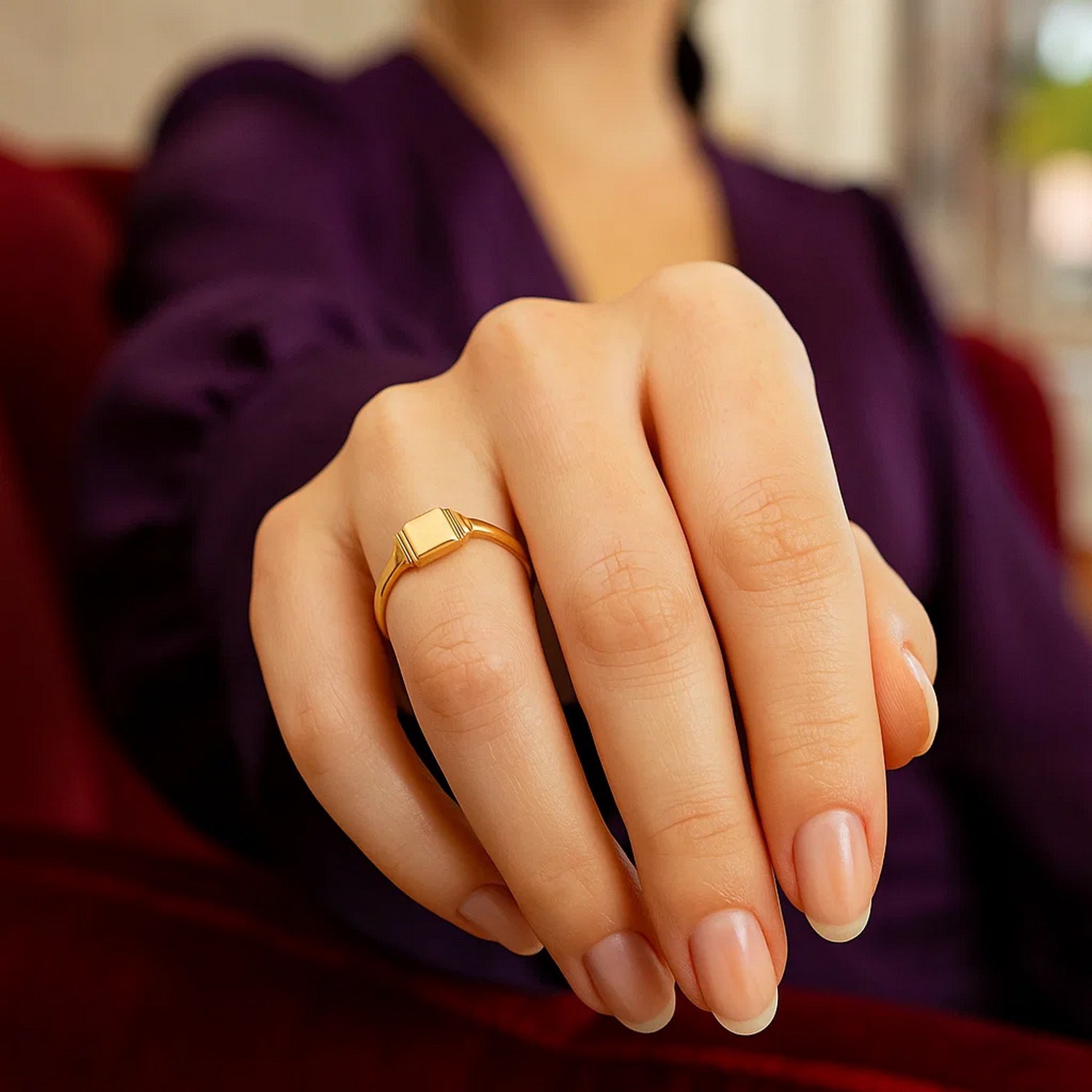 Mini Signet Ring in 14K Yellow Gold (2.00 mm) — additional view