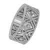 14K White Gold Textured Diamond Shape Fancy Ring