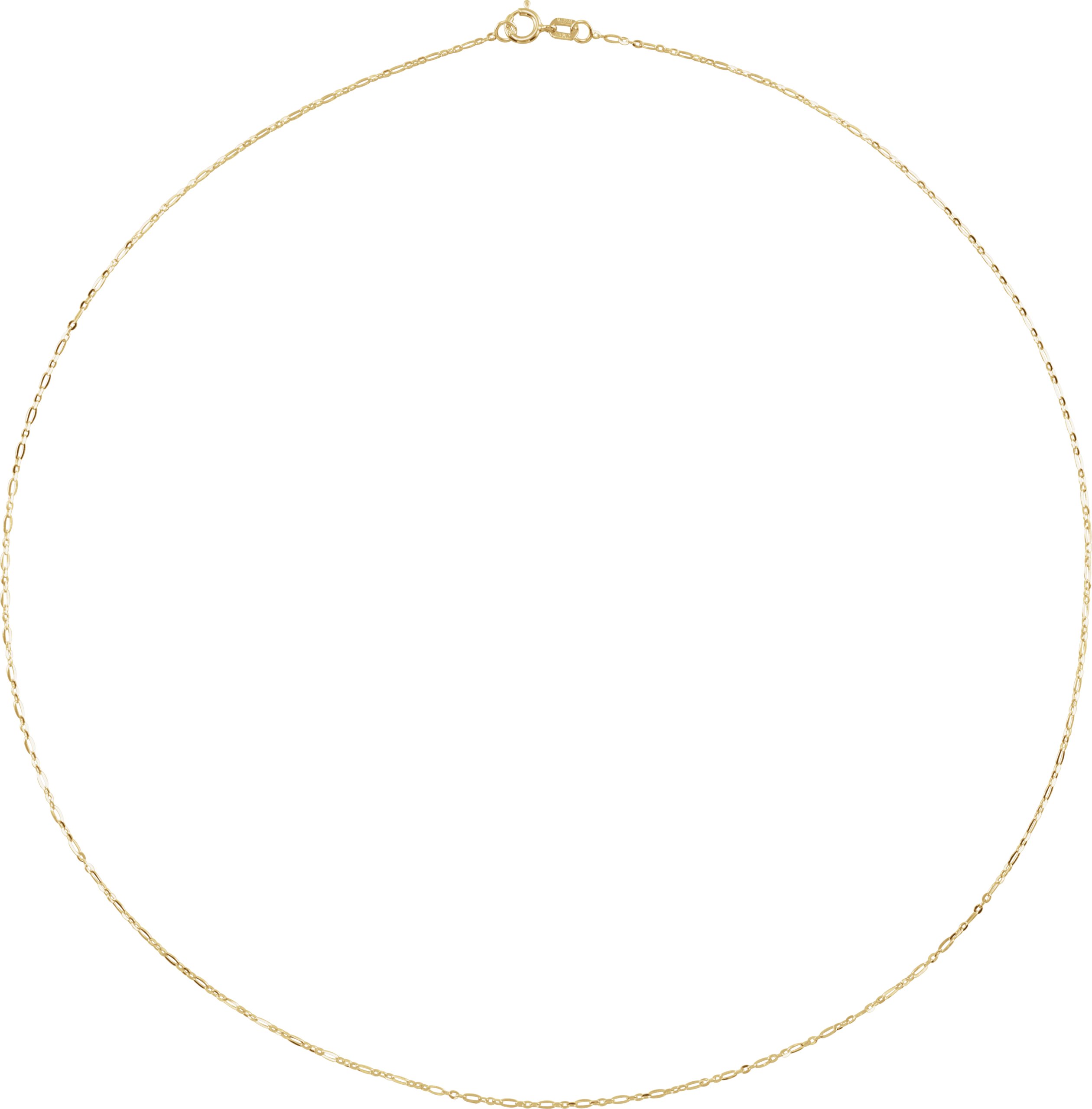 14K Gold 1.25 mm Figaro Chain