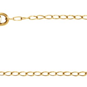 14K yellow gold 1 mm curb chain with spring ring clasp