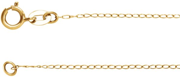 14K yellow gold 1 mm curb chain with spring ring clasp