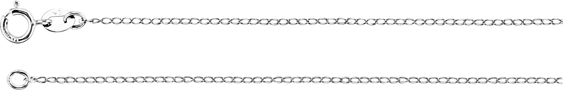 14K Gold 1 mm Curb Chain