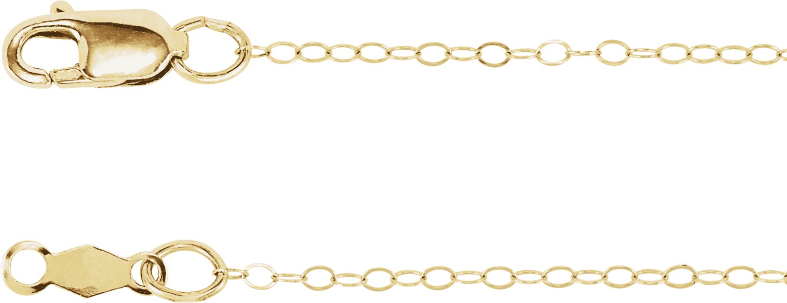 14K Gold 1 mm Flat Cable Chain