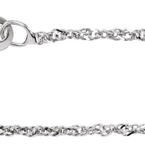 14K Gold 1 mm Singapore Chain - 14K White Gold