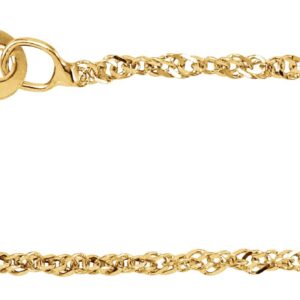 14K Gold 1 mm Singapore Chain