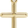 14K Gold Cross Pendant, 13 x 9 mm