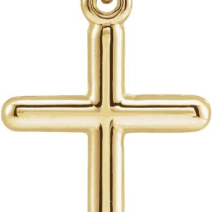 14K Gold Cross Pendant, 13 x 9 mm