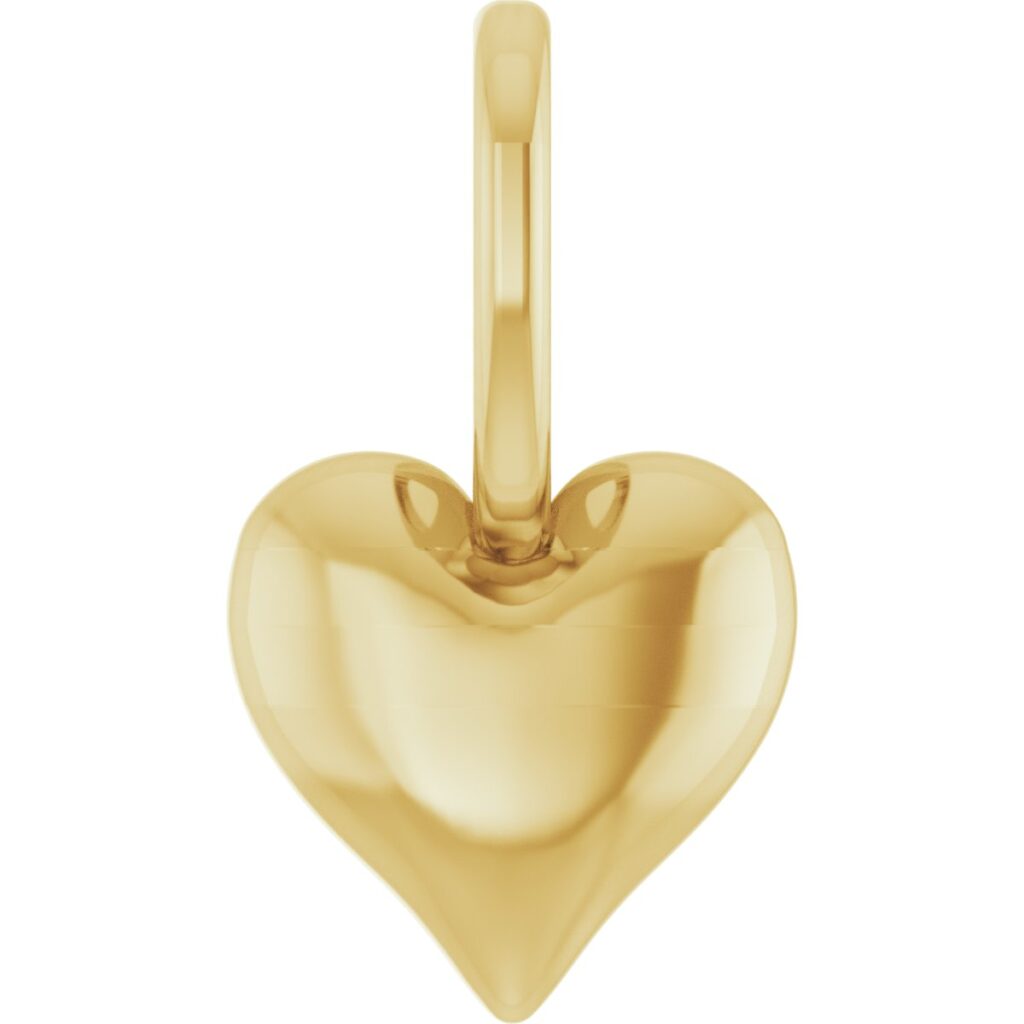 14K Gold Puffed Heart Pendant