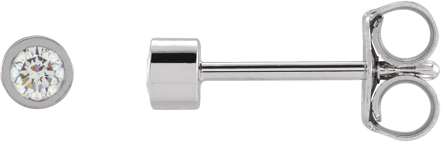 14K White Gold 1/10 ct. tw. Lab-Grown Diamond Micro Bezel-Set Earrings