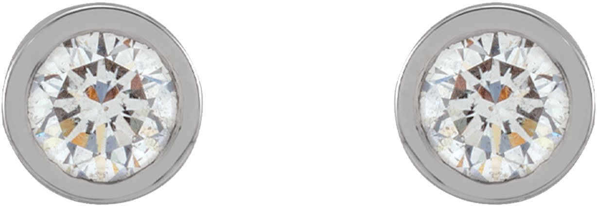 14K White Gold 1/10 ct. tw. Lab-Grown Diamond Micro Bezel-Set Earrings - view 2