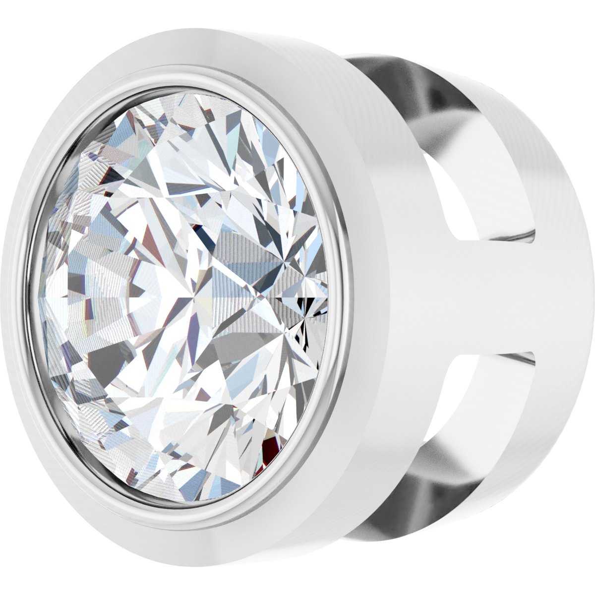 14K White Gold 1/4 ct. Lab-Grown Diamond Slide Pendant - view 2