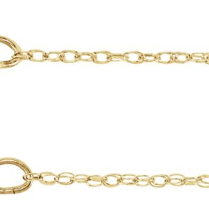 14K Yellow Gold 0.75 mm Rope Bracelet, 7"