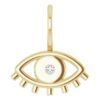 14K Yellow Gold .02 ct. Natural Diamond Evil Eye Charm/Pendant