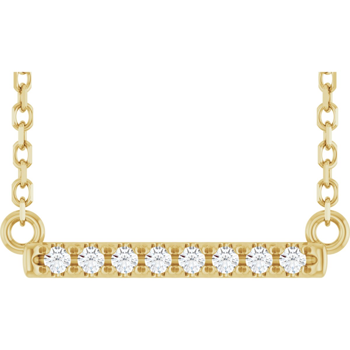 14K Yellow Gold .06 ct. tw. Lab-Grown Diamond Bar 16" Necklace