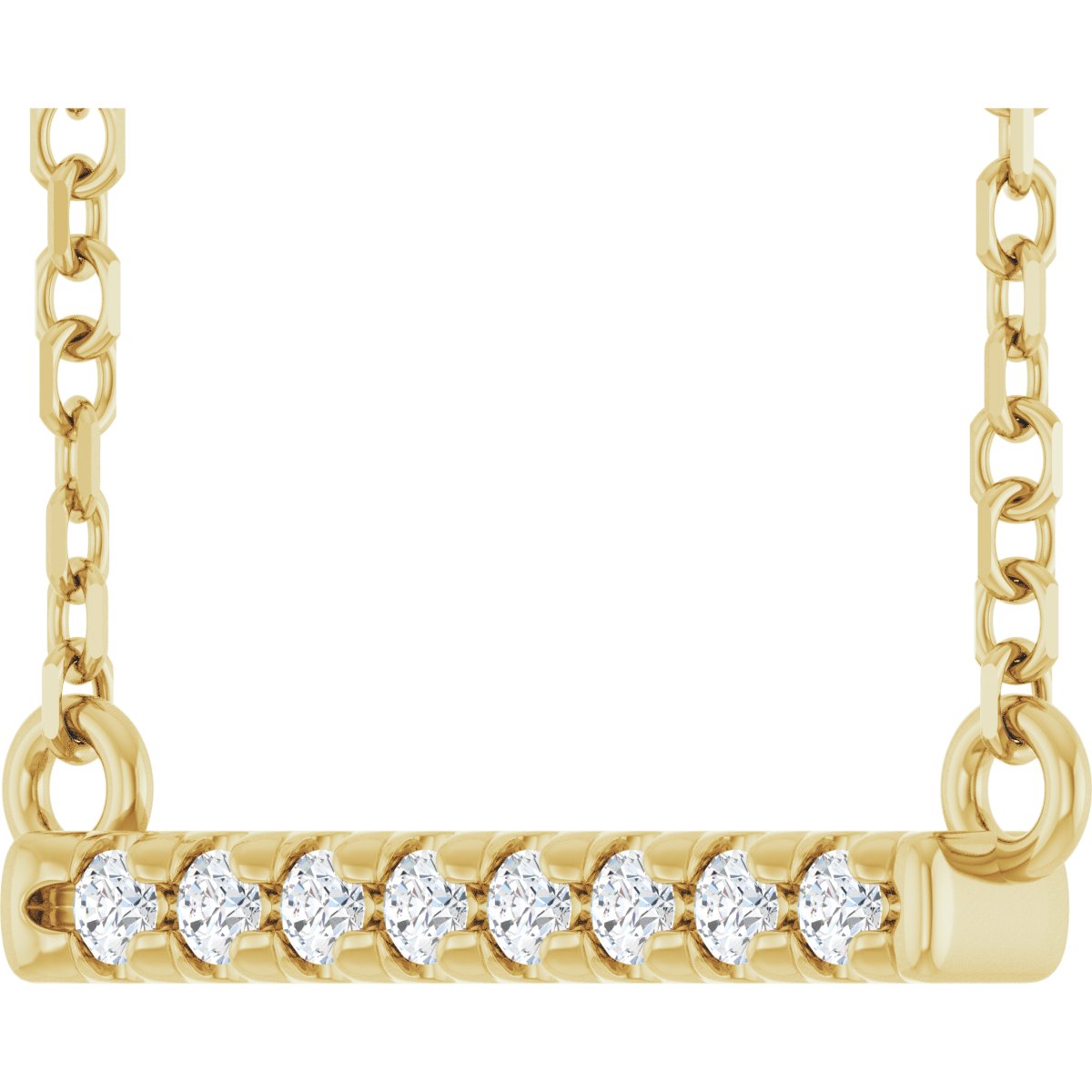 14K Yellow Gold .06 ct. tw. Lab-Grown Diamond Bar 16" Necklace - view 2